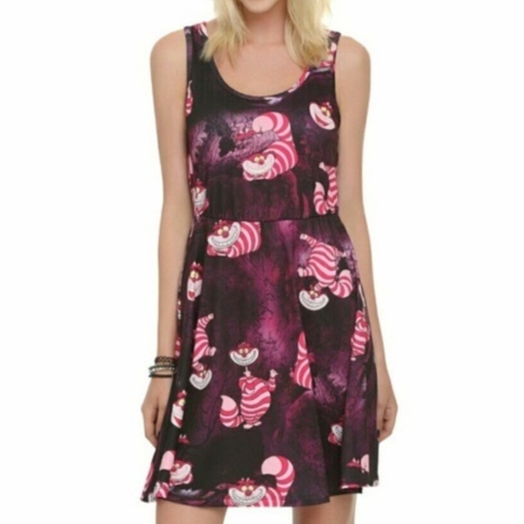 Hot Topic Dresses & Skirts - Alice in Wonderland Cheshire Cat Print Dress